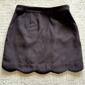 Impeccable Pig Black Mini Skirt w Scalloped Edge - XS